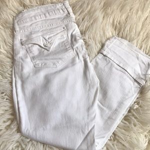 Hudson Crop Ginny White Jeans